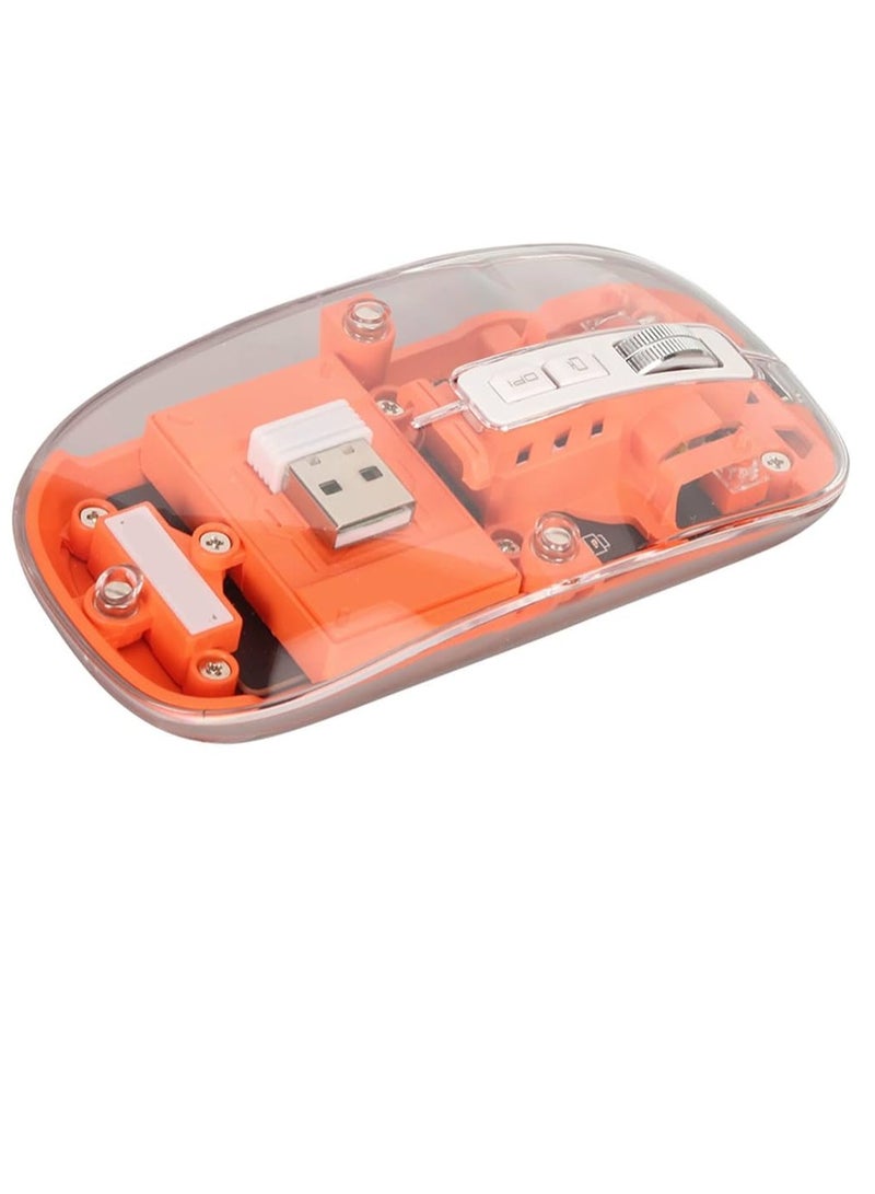 Devon Transparent Wireless Gaming Mouse Bluetooth Dual Mode Adjustable 3-Device Simultaneously for PC Mac Laptop Multicolor - Image 2