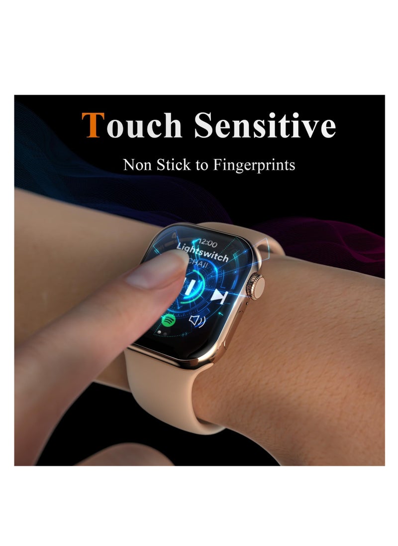 اووكاي [4 عبوات] واقي شاشة Apple Watch Series 10/X مقاس 46 مم، [امتصاص قوي] [TPU مرن وليس زجاجيًا] [بدون فقاعات] غطاء بديل شفاف عالي الدقة مضاد للخدش من iWatch  - Image 2