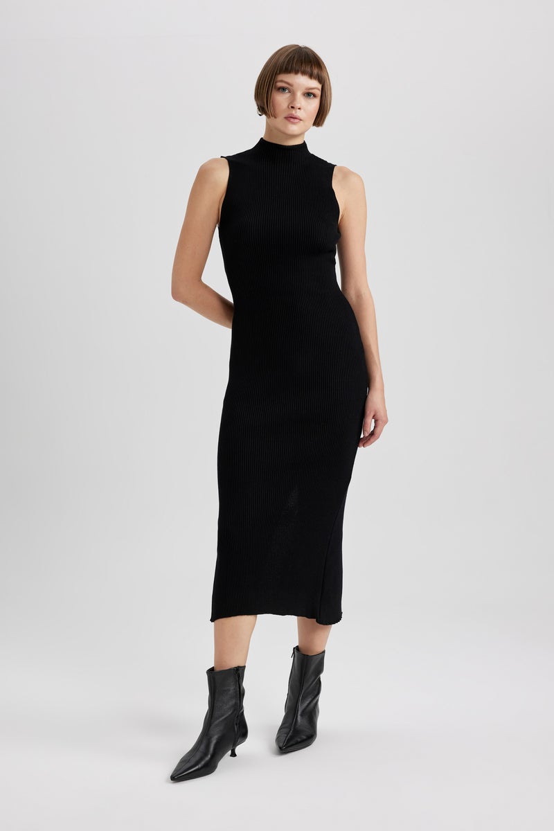 DeFacto Woman Slim Fit Half Turtleneck Ribana Dress  - Image 2