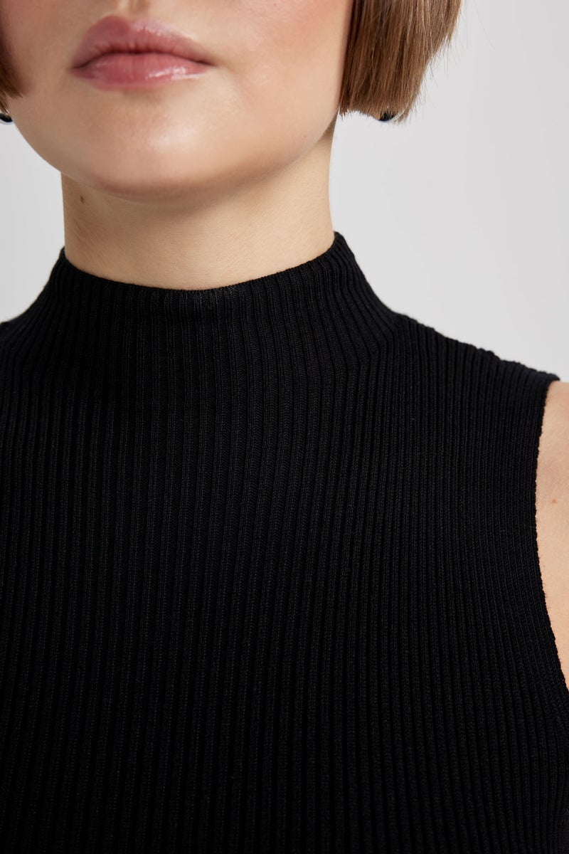 DeFacto Woman Slim Fit Half Turtleneck Ribana Dress  - Image 5