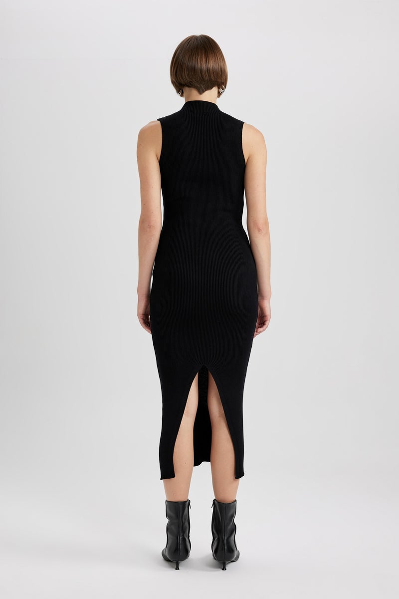 DeFacto Woman Slim Fit Half Turtleneck Ribana Dress  - Image 4