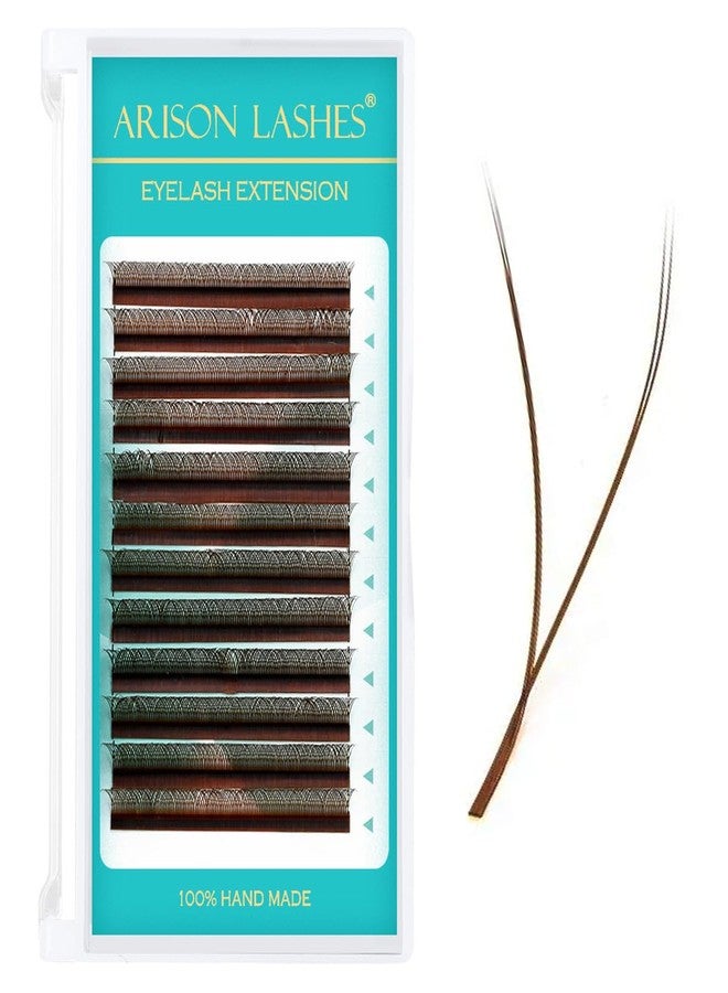 ARISON LASHES YY Eyelash Extensions D Curl 0.07 Mixed Tray Y Shape Weaving Prefabricated Fans Individual Extension Eyelashes (Brown-0.07D 15mm) - Image 1