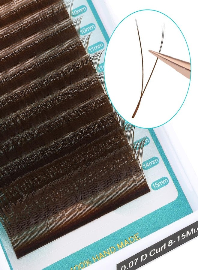 ARISON LASHES YY Eyelash Extensions D Curl 0.07 Mixed Tray Y Shape Weaving Prefabricated Fans Individual Extension Eyelashes (Brown-0.07D 15mm) - Image 5