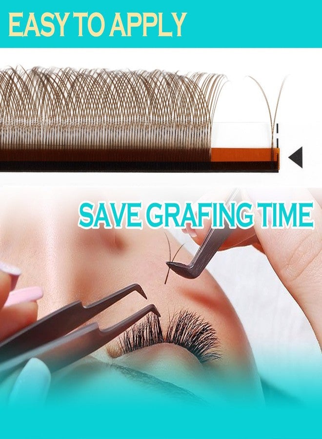 ARISON LASHES YY Eyelash Extensions D Curl 0.07 Mixed Tray Y Shape Weaving Prefabricated Fans Individual Extension Eyelashes (Brown-0.07D 15mm) - Image 4