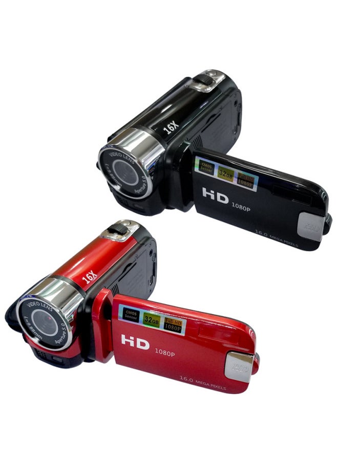 Generic 16 Million Pixel Gift HD DV Digital Camera Domestic CCD Student Camera D100 English-Body Color:D100 Red Charger Card Reader  - Image 1