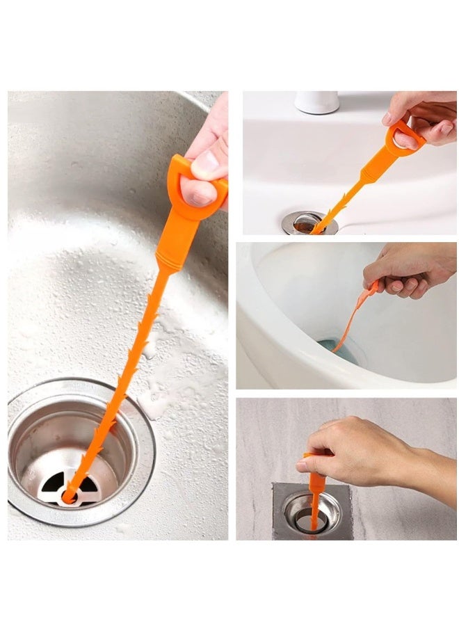 Drain Unblocker Set, 3 Pcs Drain Cleaner Tool, 155 cm Double-ended Drain Pipe Cleaner Brush, 45 cm Sink Unblocker Brush, 50 cm Hair Clog Remover, Plumbing Unclogger Tool for Kitchen Bathroom Shower