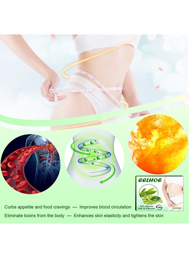 EELHOE Self-adhesive Safe & Effective, 10 Patches Slimming Patch Natural Herbal Essence  Slim Products Body Belly Waist Losing Weight Cellulite Slimming Sticker - Image 3