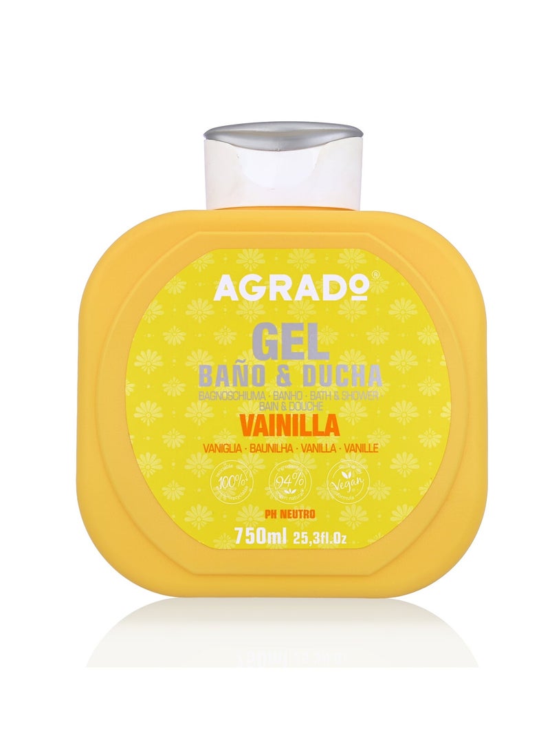 اجرادو جل استحمام اجرادو بالفانيليا/ 750 مل/ مع مستخلصات/ بلسم للبشرة لتوهج طبيعي/ خالٍ من الكبريتات والبارابين - Image 1