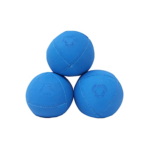 Zeekio Taylor Tries Signature Pro Series Juggling Balls Professional 8 Panel Ball with Drawstring Carry Bag 110 Grams 67mm Set of 3 Blue - Image 1