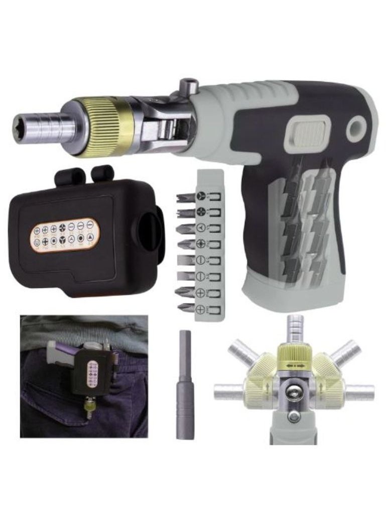 Generic - crewdriver 16-in-1 Multi Screwdriver Set All in One Craftsman Tool with 180 Degree Pivoting Adjustable Angle，Hidden bit magazine Screw Driversets Set,Household Repair Tool Kits (Grey) - Image 1