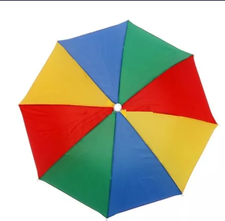 ELEVEN MARKETS Head Umbrella Elastic Beach Summer Rainbow Umbrella