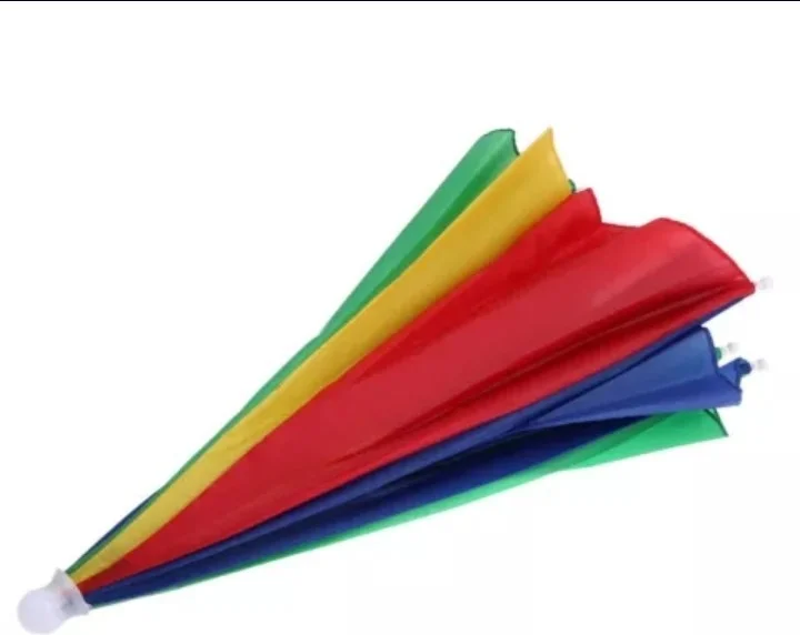 ELEVEN MARKETS Head Umbrella Elastic Beach Summer Rainbow Umbrella