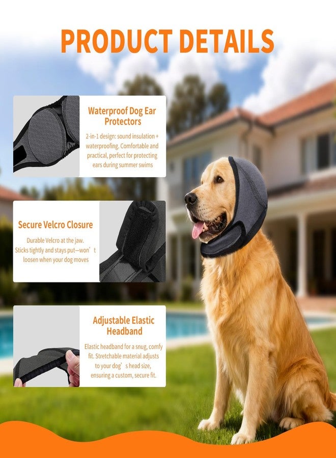 CGPVTSJ No Flap Ear Wraps for Dogs Dog Ear Muffs Noise Protection Cover Waterproof Snoods for Dogs Bathing Grooming Thunder Fireworks Doggie Hush Ear Covers French Bulldog Pointy Tight Fit Ears(M) - Image 2