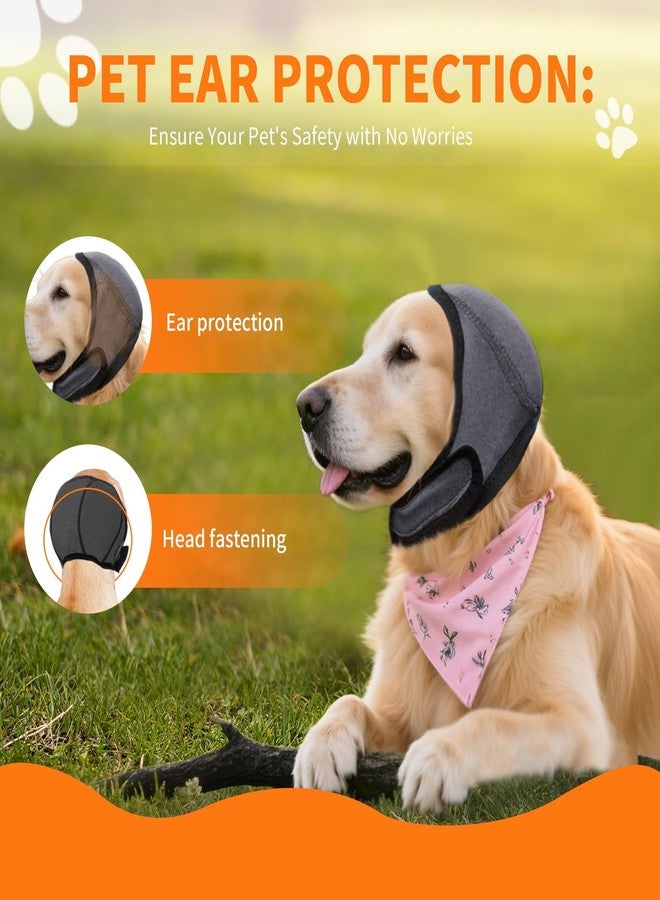 CGPVTSJ No Flap Ear Wraps for Dogs Dog Ear Muffs Noise Protection Cover Waterproof Snoods for Dogs Bathing Grooming Thunder Fireworks Doggie Hush Ear Covers French Bulldog Pointy Tight Fit Ears(M) - Image 3