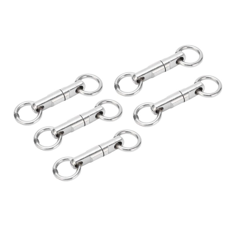 5 Pcs Stainless Steel Column Type Bearing Fishing Swivels Hook Connector Size 7 - Image 4