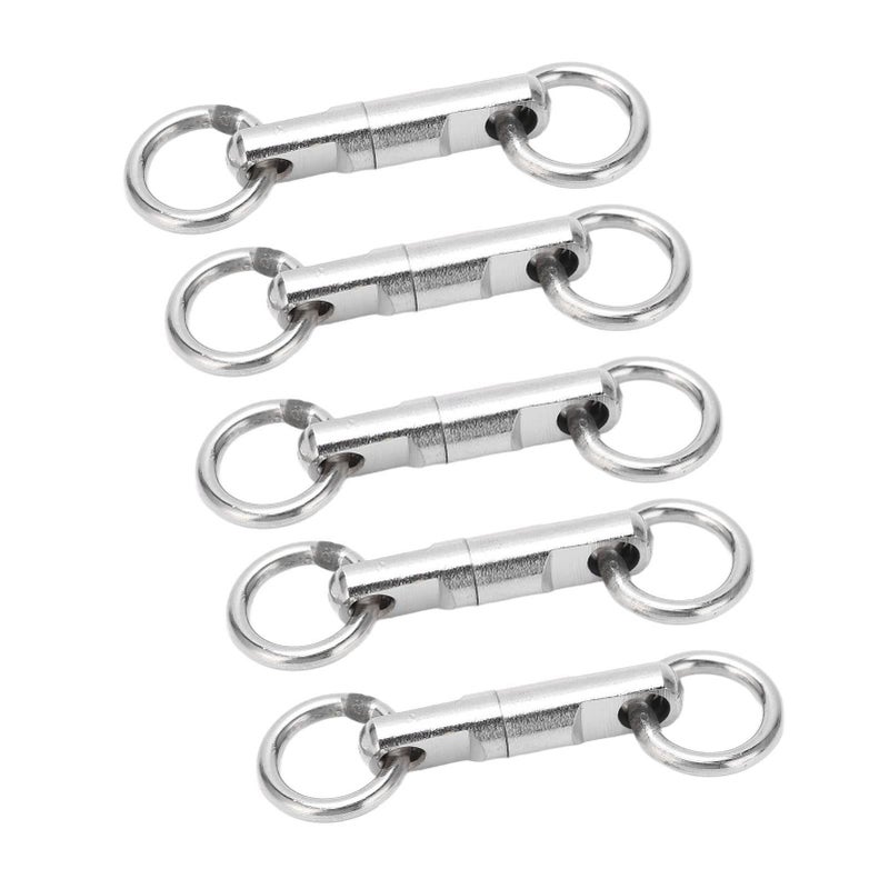 5 Pcs Stainless Steel Column Type Bearing Fishing Swivels Hook Connector Size 7 - Image 3