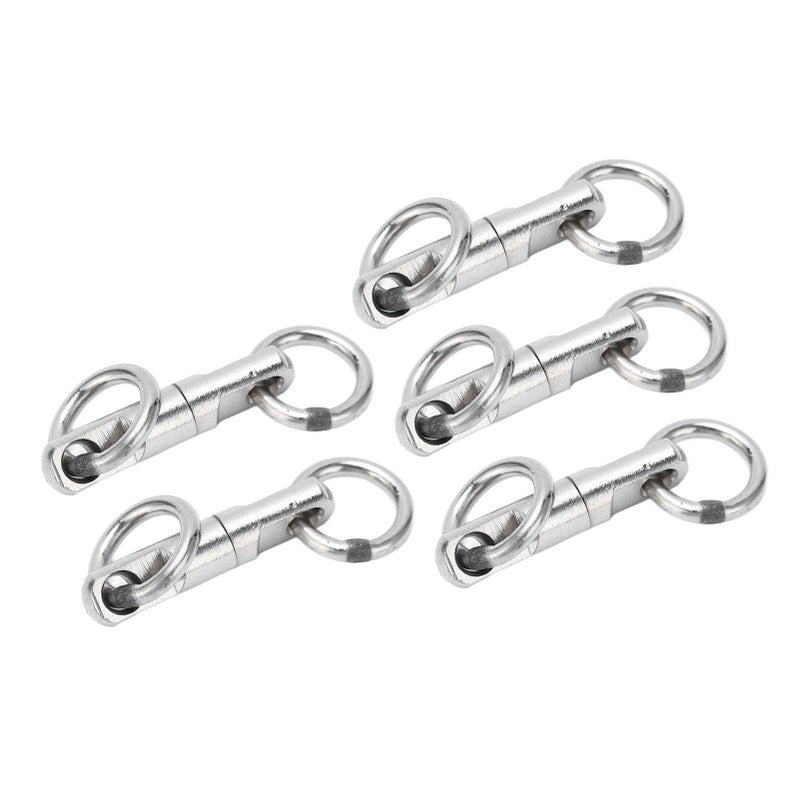 5 Pcs Stainless Steel Column Type Bearing Fishing Swivels Hook Connector Size 7 - Image 2