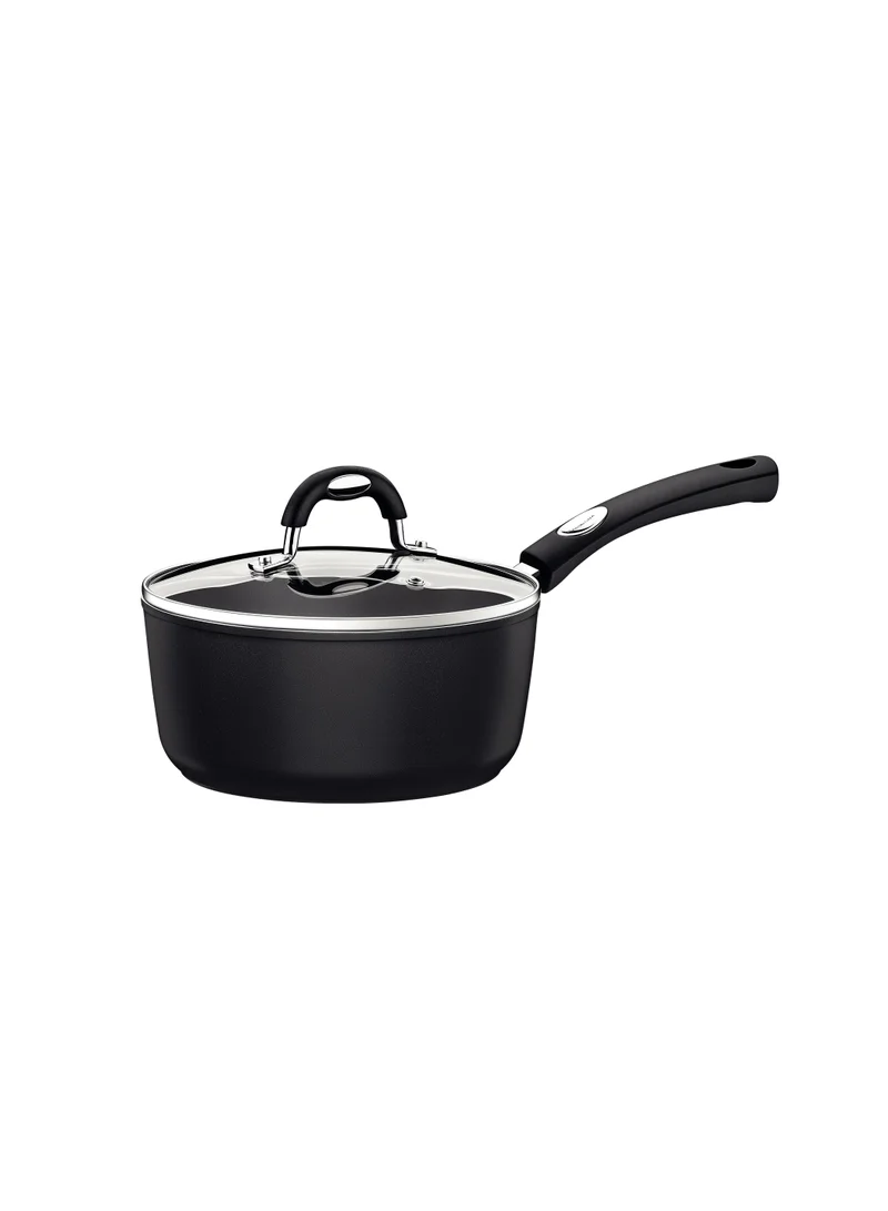 TRAMONTINA Tramontina Monaco Induction 20cm 2.6L Black Aluminum Saucepan with Interior and Exterior Starflon Premium PFOA Free Nonstick Coating