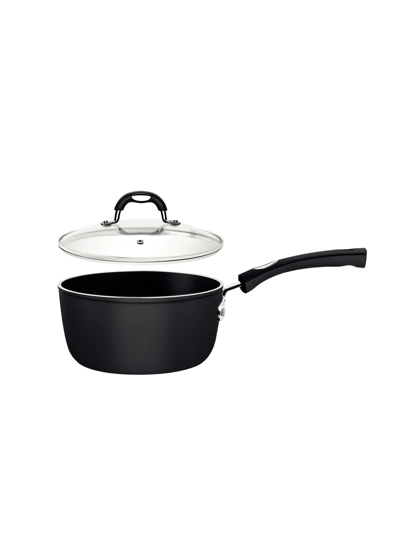 TRAMONTINA Tramontina Monaco Induction 20cm 2.6L Black Aluminum Saucepan with Interior and Exterior Starflon Premium PFOA Free Nonstick Coating