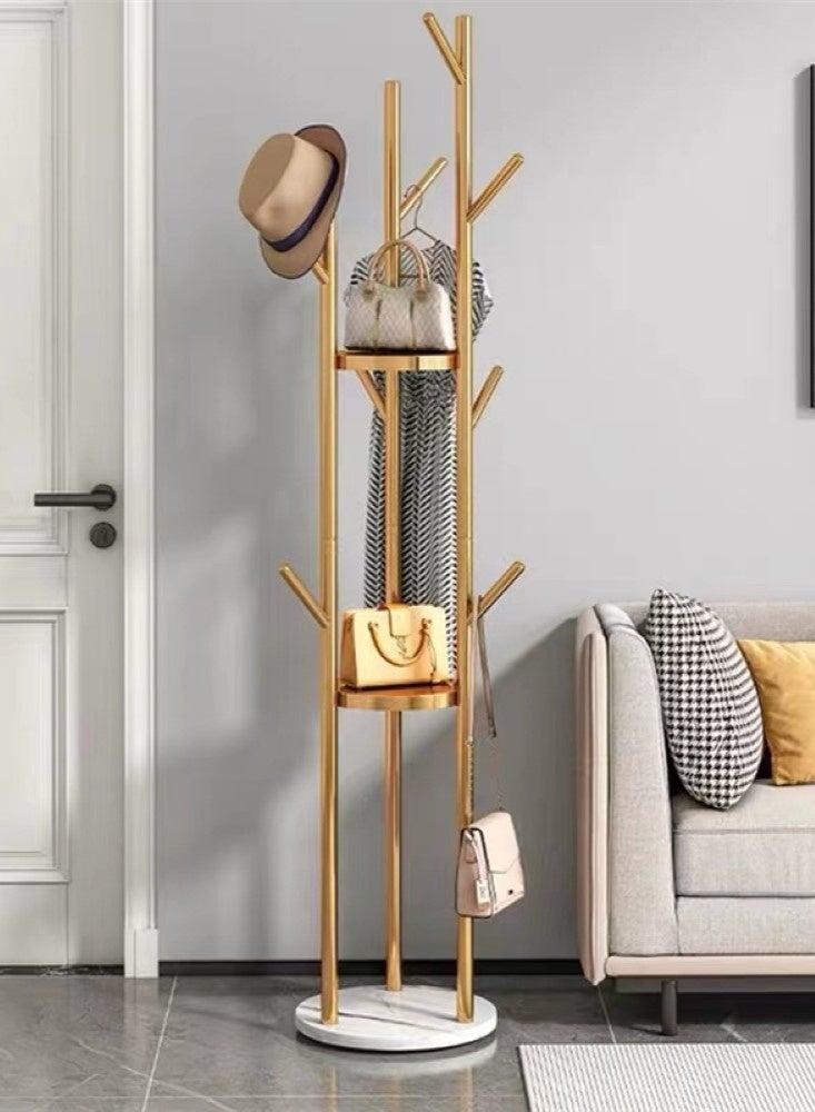 Kutis 1-Piece Clothes Organizer And Metal Stand Gold/White 32x170 cm - Image 1