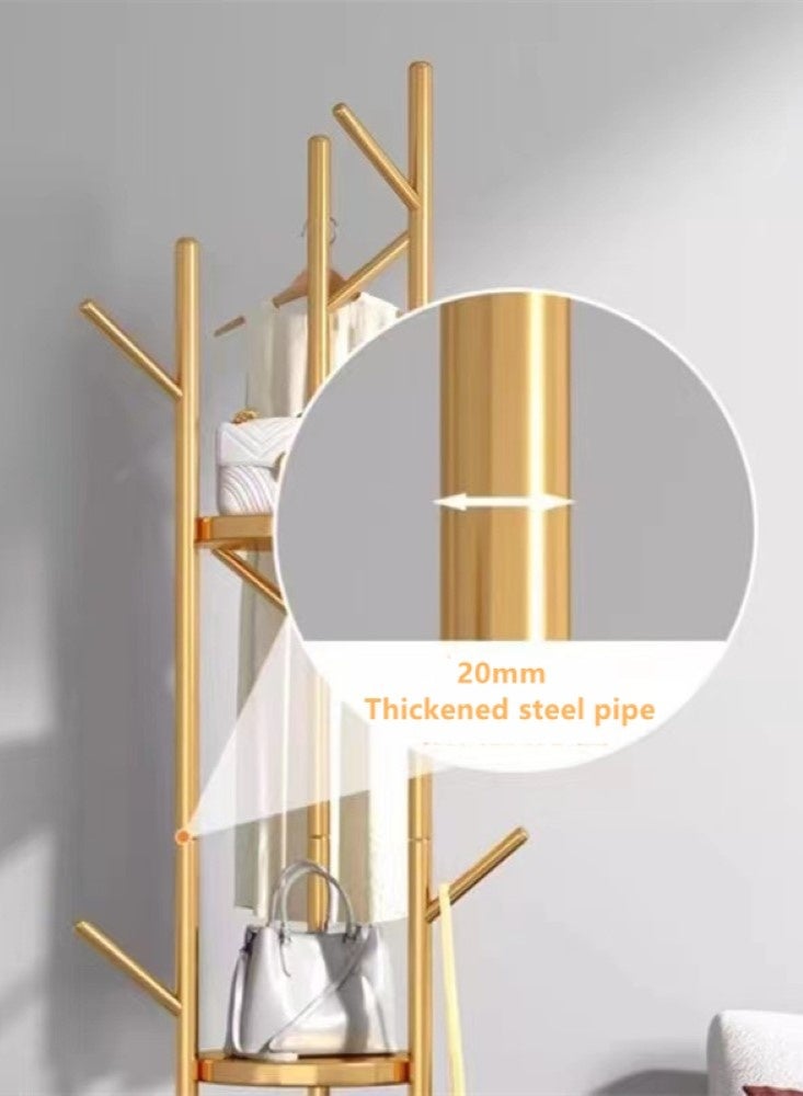 Kutis 1-Piece Clothes Organizer And Metal Stand Gold/White 32x170 cm - Image 3