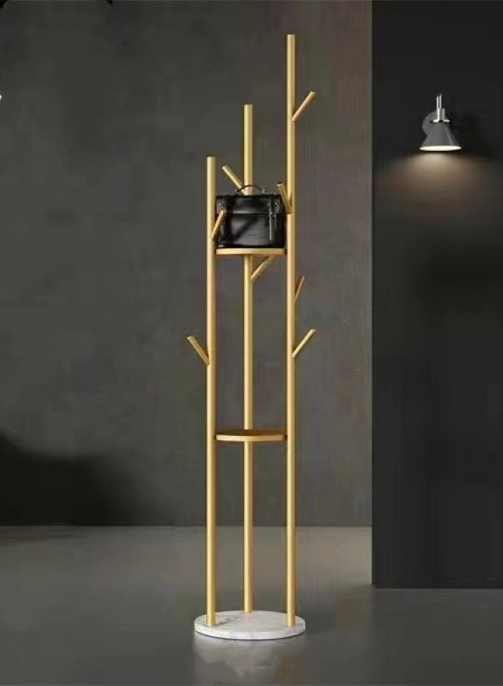 Kutis 1-Piece Clothes Organizer And Metal Stand Gold/White 32x170 cm - Image 2