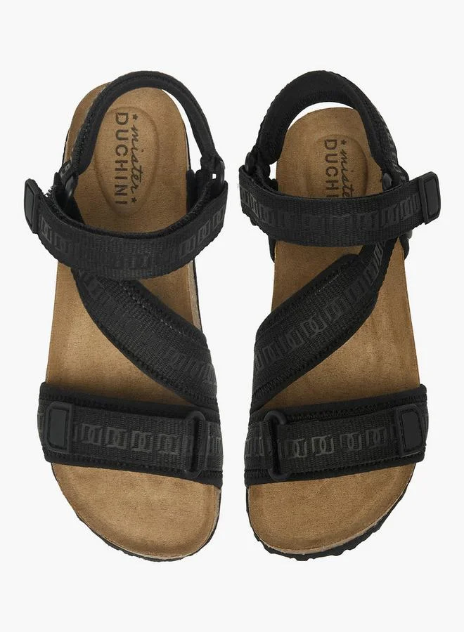 Mister Duchini Boys Textured Hook & Loop Strap Sandals