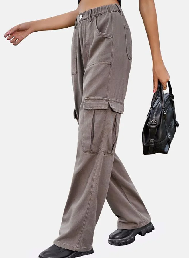 YUNIQEE Grey Denim Cargo Pants