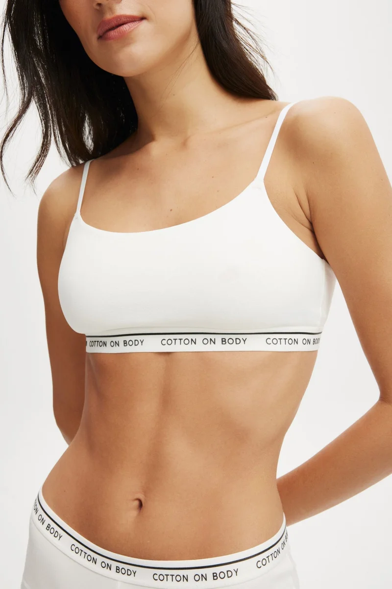 Body BRANDED COTTON SCOOP BRALETTE