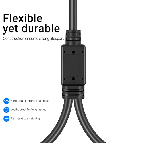 Seefeful (20FT / 1PACK) 1/4 inch TRS Stereo Y Splitter Insert Cable, Gold Plated Audiowave Series 6.35mm TRS Male to Dual 6.35mm TS Male Mono Breakout Cable, Audio Cord - Image 4
