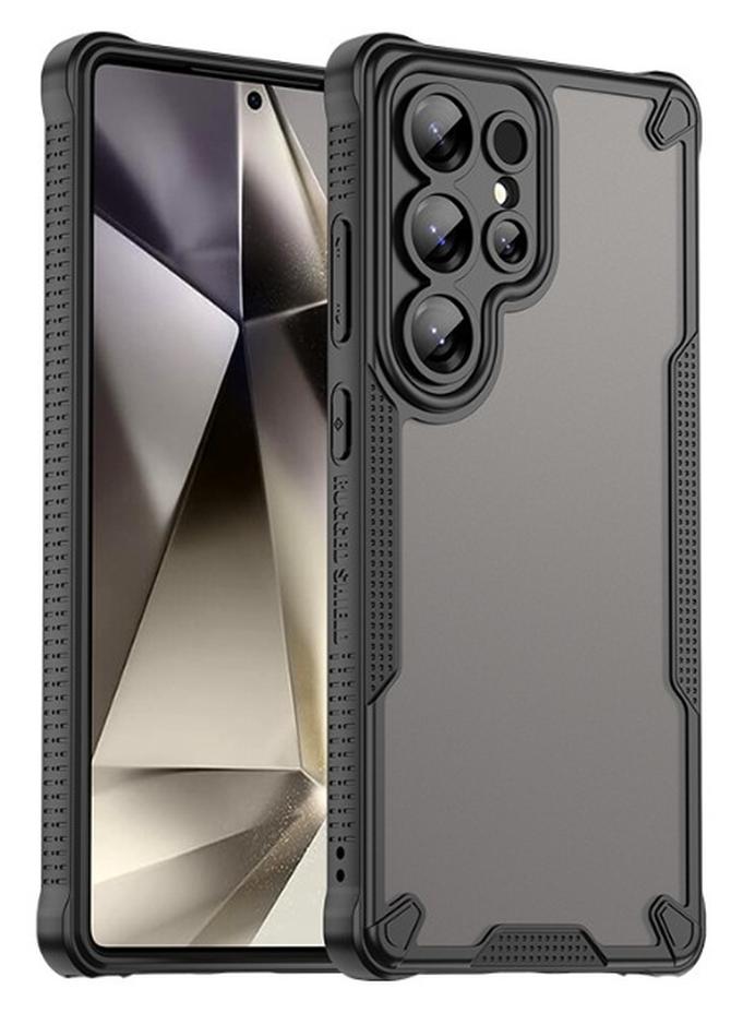 سامسونج غالاكسي S24 الترا الهاتف المحمول حالة ، تبو + كمبيوتر كامل الحماية من الصدمات مرنة ماتي الهاتف المحمول حالة ، سامسونج غالاكسي S24 الترا ، أسود - Image 1