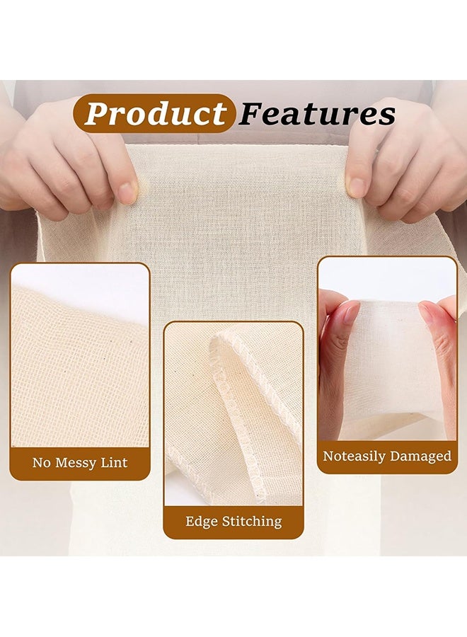 Wffo 6PCS Reusable Cheese Cloths, Organic Cotton Cheese Cloths 20x20 inches, Suitable For Filtering, With Edges, Cheese-Making, Juicing, Baking and Turkey Cooking - Image 4