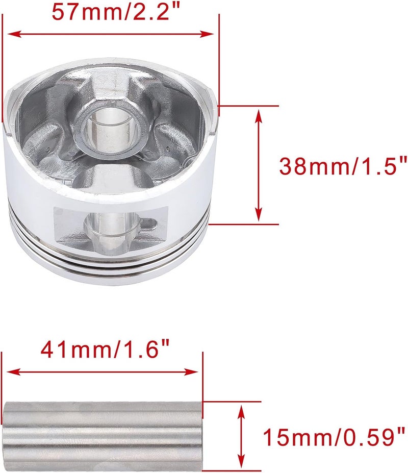 WOOSTAR 57.4mm Piston Ring Kit for GY6 150cc Engine - Image 2