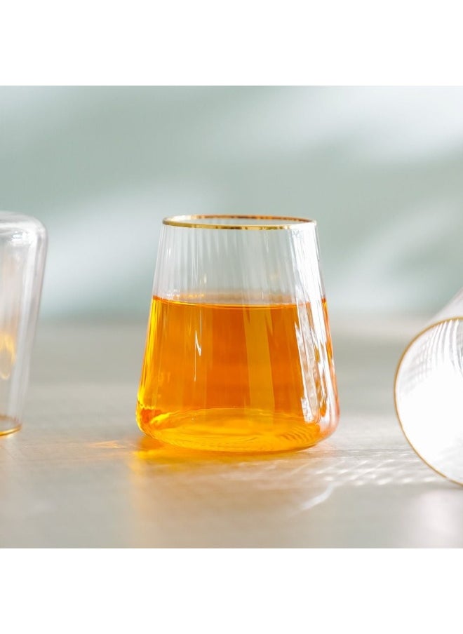 DANUBE HOME Youthfulbite 4-Piece Dof Glass Set 570Ml Premium Drinking Glasses Durable And Stylish Perfect For Cocktails Water And Everyday Use  - Image 1