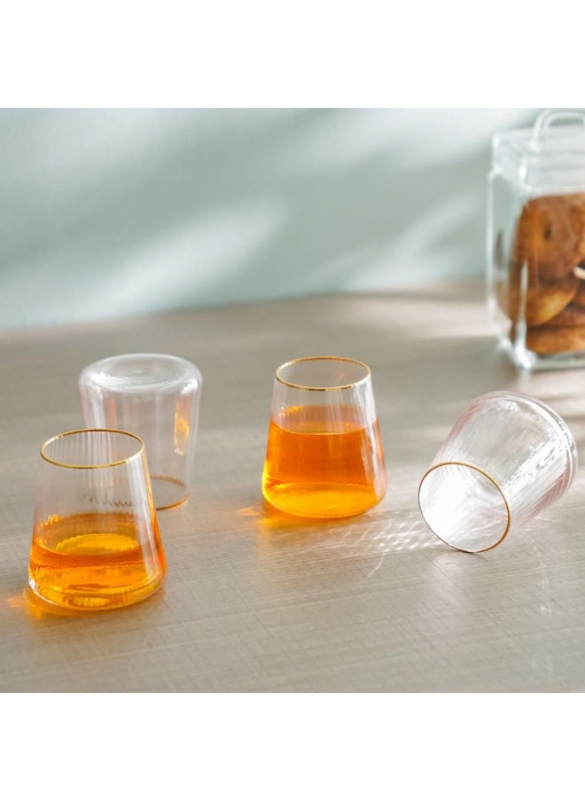 DANUBE HOME Youthfulbite 4-Piece Dof Glass Set 570Ml Premium Drinking Glasses Durable And Stylish Perfect For Cocktails Water And Everyday Use  - Image 2