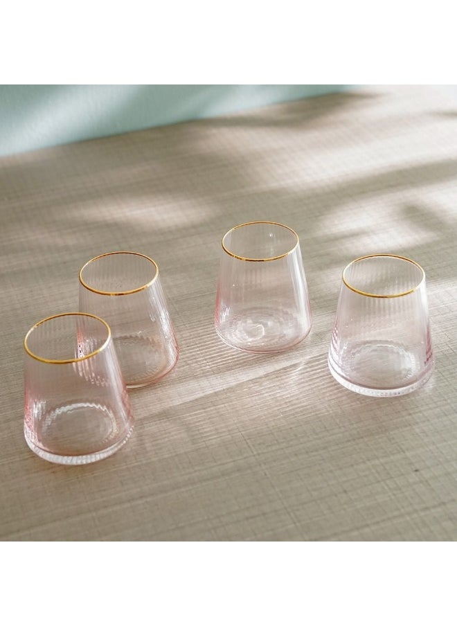 DANUBE HOME Youthfulbite 4-Piece Dof Glass Set 570Ml Premium Drinking Glasses Durable And Stylish Perfect For Cocktails Water And Everyday Use  - Image 3
