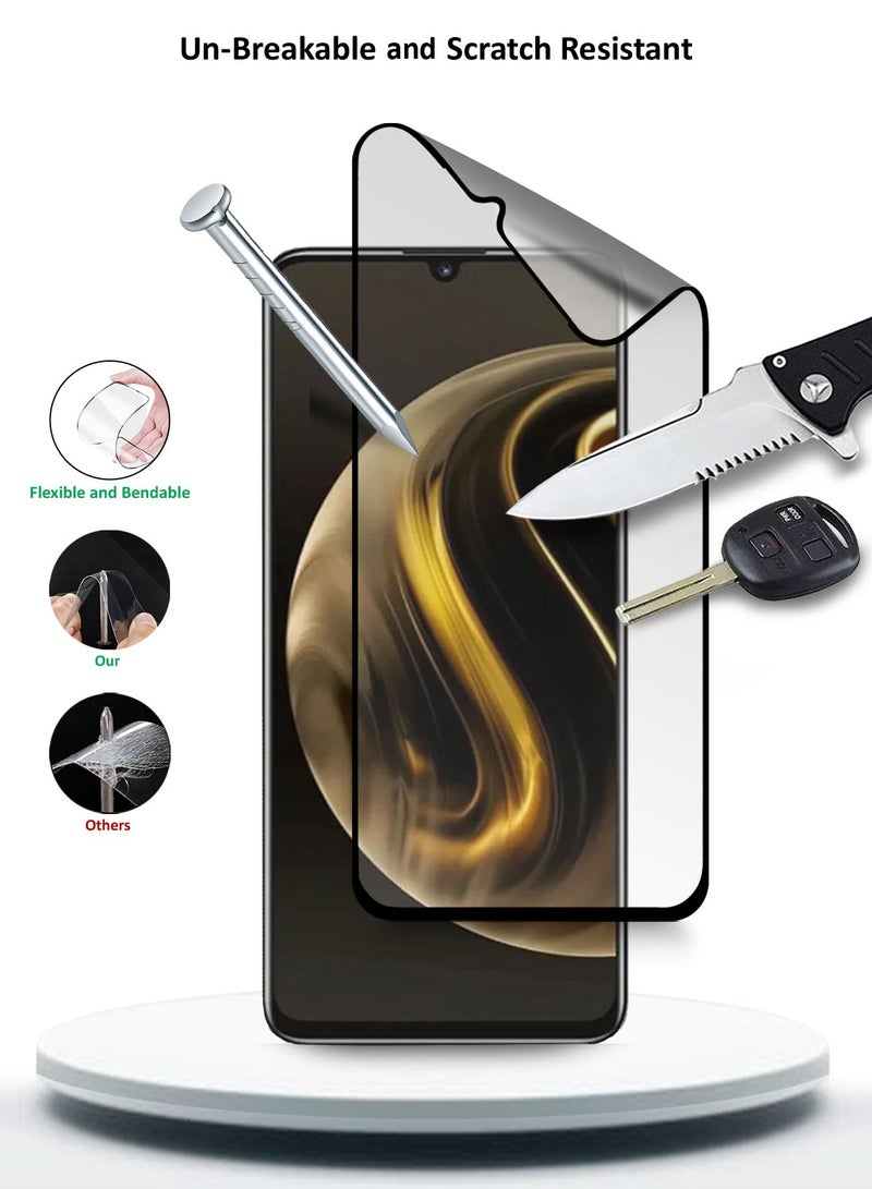 Wtech Huawei Nova Y72 4G 2024 Nano Ceramic Full Glue Full Cover Matte Flexible Screen Protector (MSCNMN) - Clear/Black - Image 3