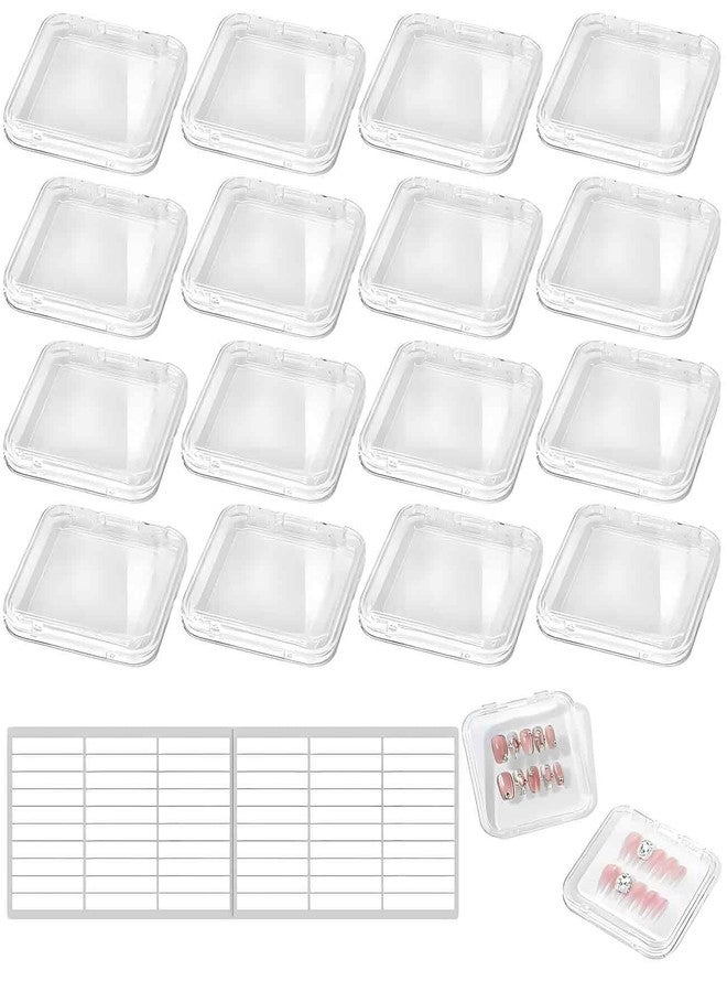 DAWZMR 18PCS Press on Nail Cases, Artificial False Nail Storage Box Container with 60 PCS Adhesive Double - Image 1