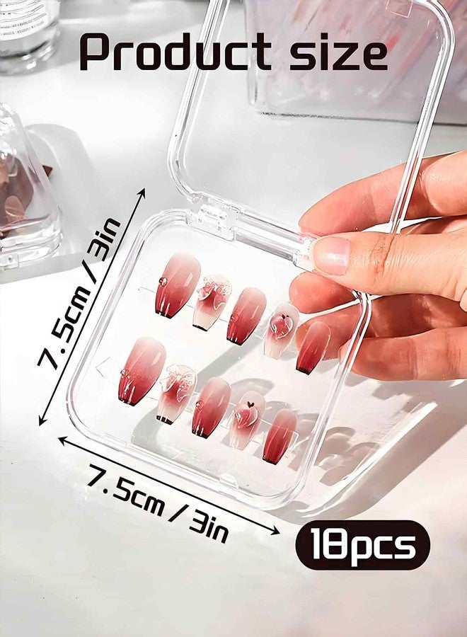 DAWZMR 18PCS Press on Nail Cases, Artificial False Nail Storage Box Container with 60 PCS Adhesive Double - Image 2