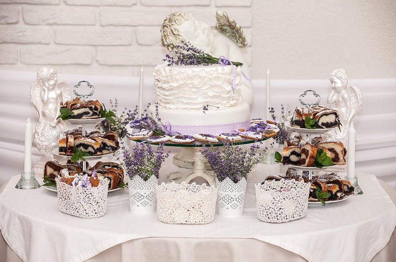 Happy Will 3 Tier 14" Heavy Metal Cake Stand Holder Fruit Plate Stand Fitting Hardware Rod with Stylus (Sliver_Sun Flower) - Image 5