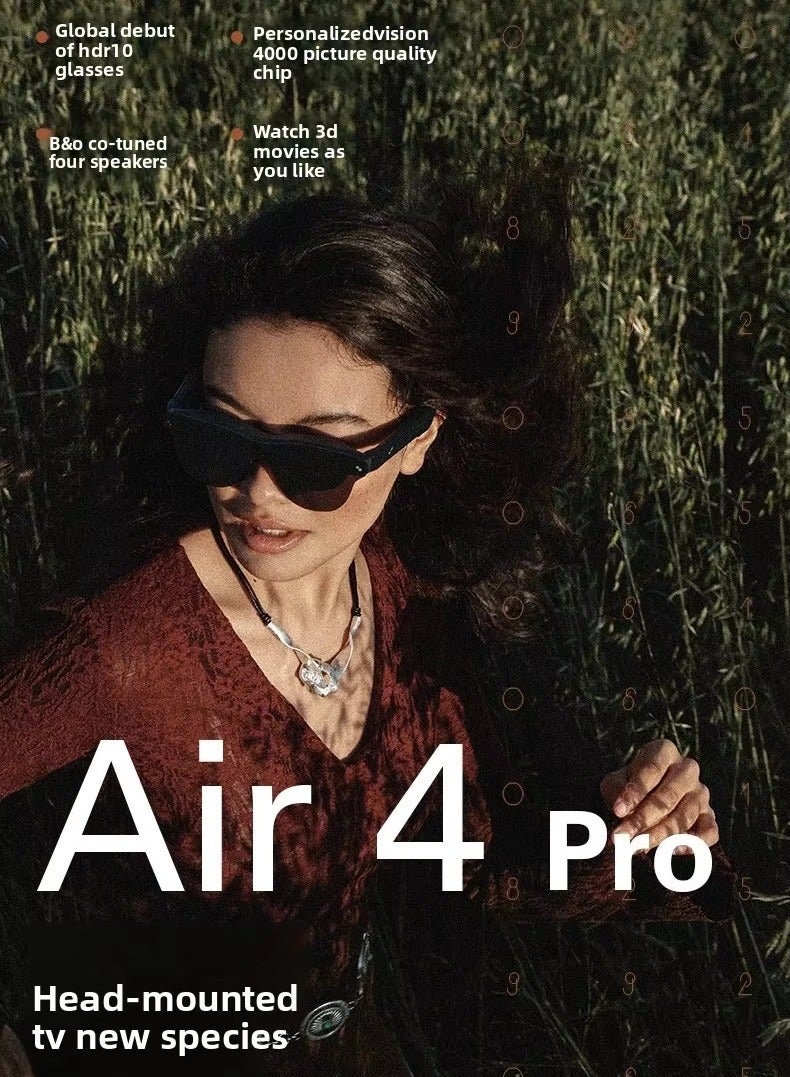 RayNeo Air 4 Pro – 4th-Gen AR Smart Glasses with HDR10 Micro-OLED Display, 1200 nits, 135” Virtual Screen, 120Hz, AI SDR-to-HDR & 2D-to-3D, B&O Audio, Lightweight, USB-C - Image 3