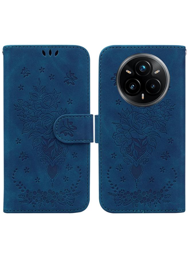 S-TOP Case For Realme 14 Pro+ Butterfly Rose Embossed Leather Phone Case - Image 1