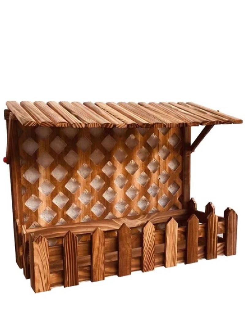 DubaiGallery Wooden Wall Hanging Planter Flower Pot Basket Vase Plant Holder Decorative Artificial Plants Flowers Pot Wood Planter  - Image 3