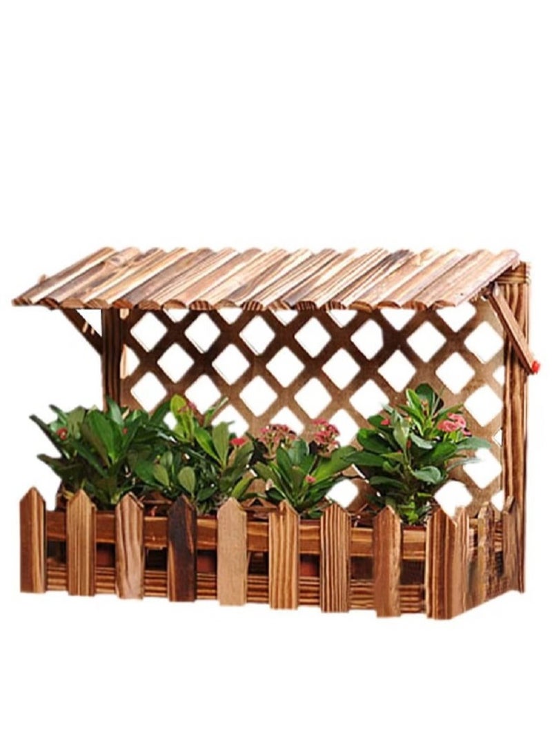 DubaiGallery Wooden Wall Hanging Planter Flower Pot Basket Vase Plant Holder Decorative Artificial Plants Flowers Pot Wood Planter  - Image 2