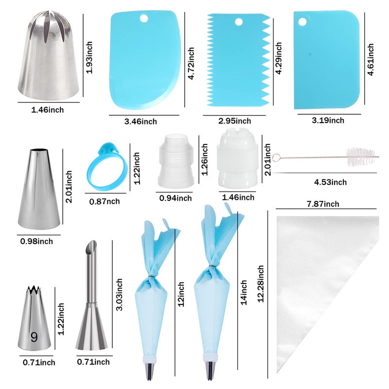 Makmeng Piping Bags and Tips Set - 50Pcs Cake Decorating Supplies Kit with Icing Frosting Nozzles,Icing Scrapers,Reusable & Disposable Pastry Bags - Baking Tools for Cookies,Cupcakes Cake Decorating - Image 2