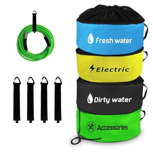 Inseknm 4 Pack RV Sewer Hose Storage,Waterproof RV Storage and Organization Bag for Sewer Hoses, RV Utility Bag,RV Camper Hose Bags for Store Fresh Water Hoses/Electrical Cords/Camper Tools Accessories - Image 1