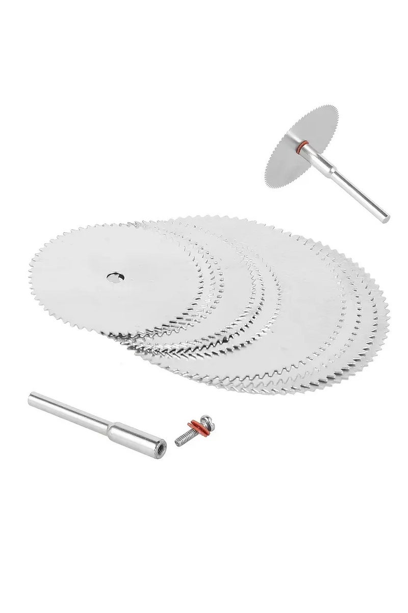 بامير مجموعة شفرات المنشار الدائرية HSS من 11 قطعة، قرص قطع صغير للخشب، 10 شفرات + عمود واحد - Image 4