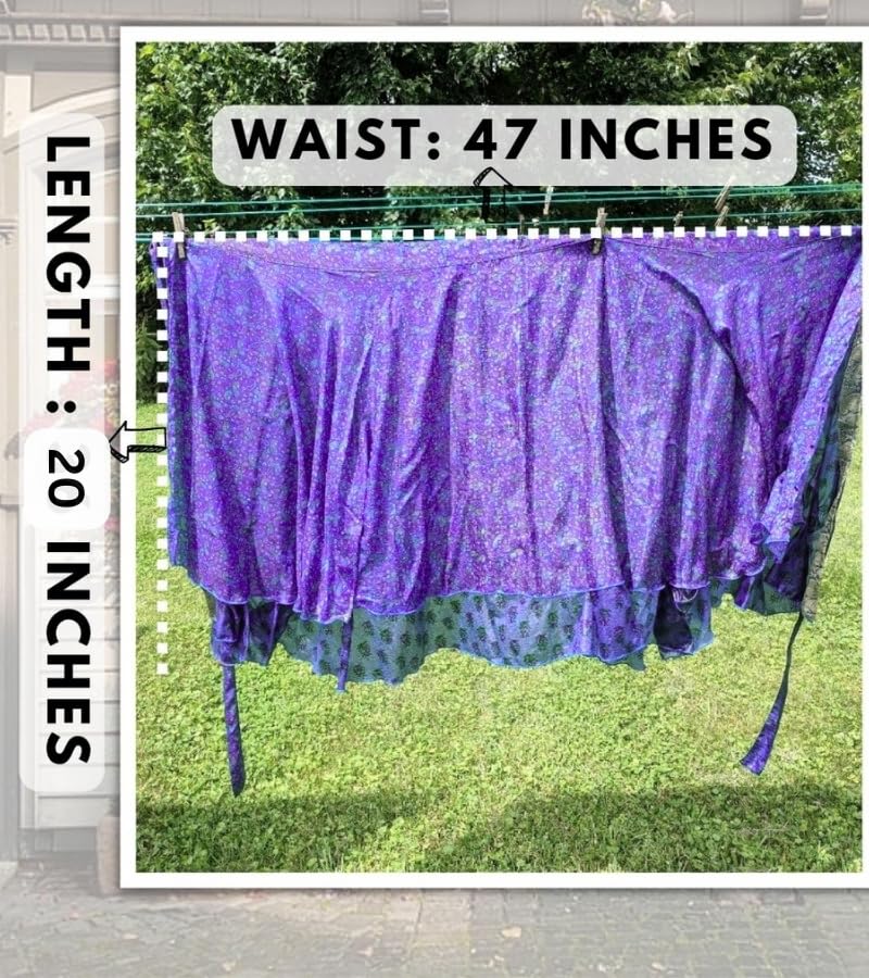 WevezÂ® Pack of 3 Pcs Original Two Layer Printed Wrap Around Skirts (Mini Skirts(20 Inches Length)) - Image 5