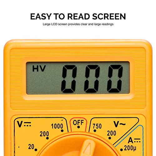 HILTEX 40508 Digital Multimeter Diode & Transistor Tester AC DC Volt Test Voltmeter, Automotive Multimeter Meter Tester, Measure Voltage Test, Car Battery Tester, Analog Multimeter Kit, Volt Meter - Image 2