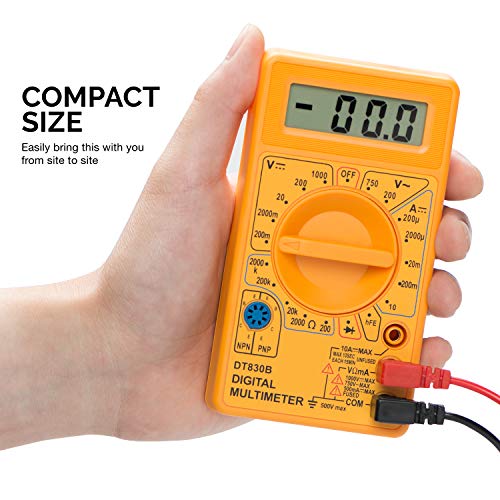 HILTEX 40508 Digital Multimeter Diode & Transistor Tester AC DC Volt Test Voltmeter, Automotive Multimeter Meter Tester, Measure Voltage Test, Car Battery Tester, Analog Multimeter Kit, Volt Meter - Image 3